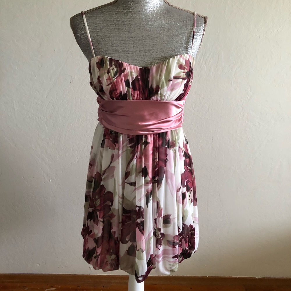 Speechless Floral Strapless Mini Fit Flare Dress